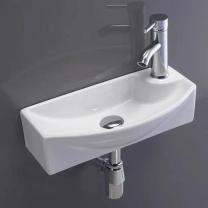 Einfache Installation, wandmontiertes Keramik-Badezimmerwaschbecken für kleine Räume