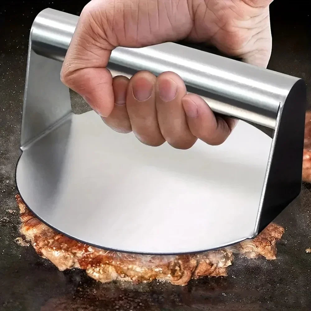 Stainless Steel Smash Burger Press Hamburger Patties Meat Masher Circular Meat Press Mold for Deli Meats Kitchen Accessories.