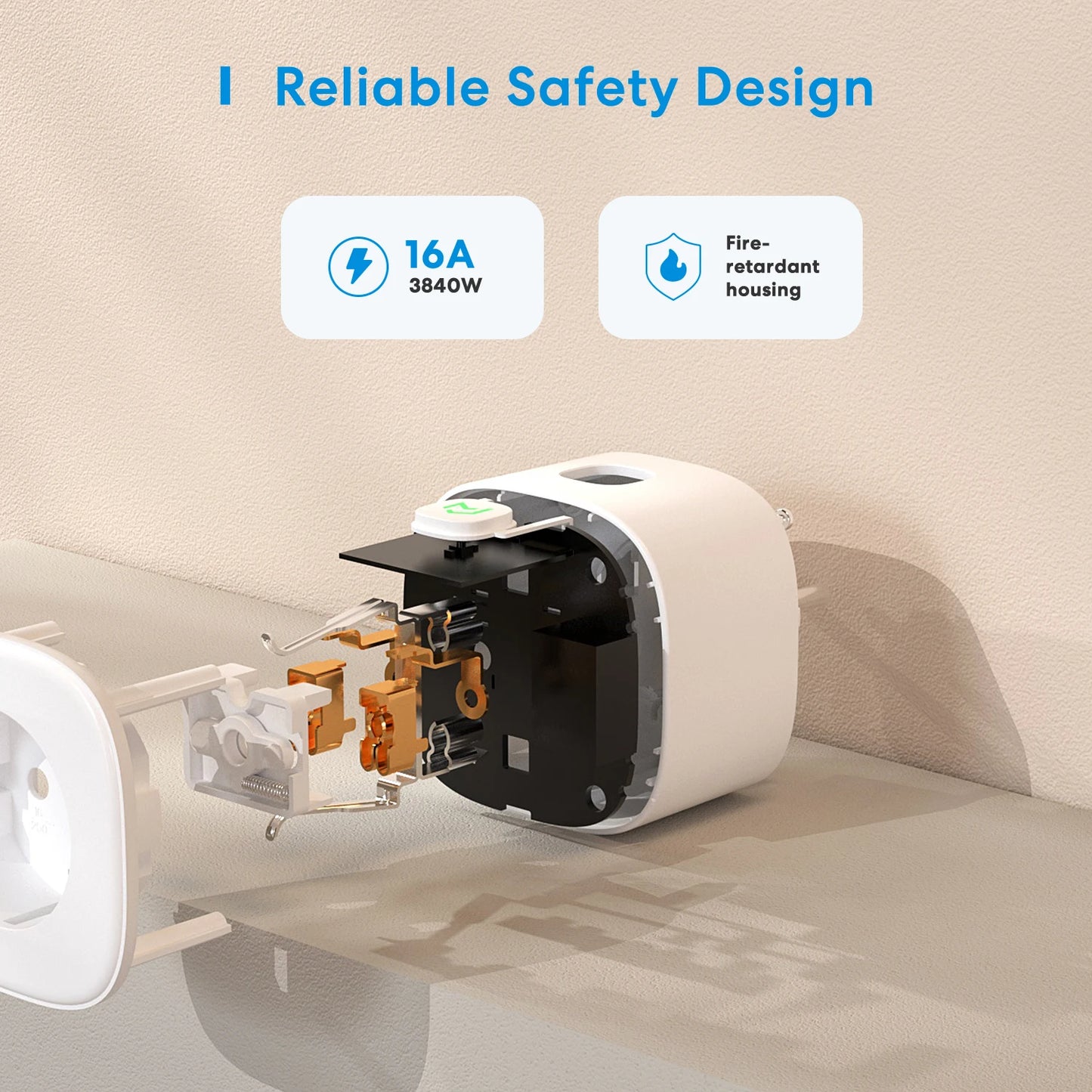 Meross 16A HomeKit Smart Plug EU WiFi Steckdose Fernbedienung Sprachsteuerung Unterstützung Alexa Google Assistant SmartThings.