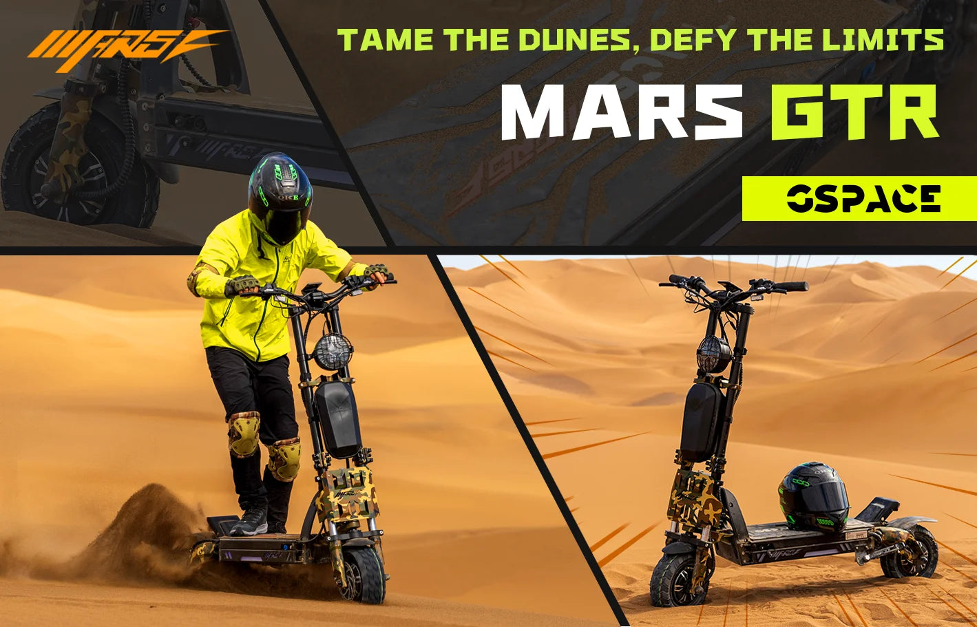 GSPACE MARS11 GTR Electric Scooter 2000*2W Motor 72V45Ah Battery Escooter  11 inch City tires E-Scooter.