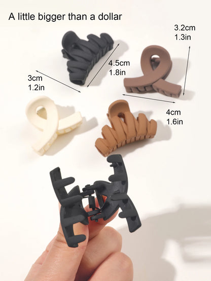 10 Pcs Pink Small Claw Clips Set,Matte Tiny Flower Jaw Clips for Women Girls,5 Style Nonslip for Thin Medium Fine Hair