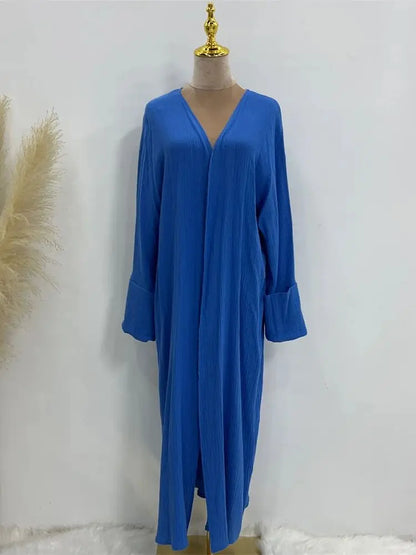 Modest Kimono Abaya Dubai Muslim Sets Islam Kaftan Dresses Kebaya Robe Femme Musulmane Abayas For Women Caftan Marocain Djellaba