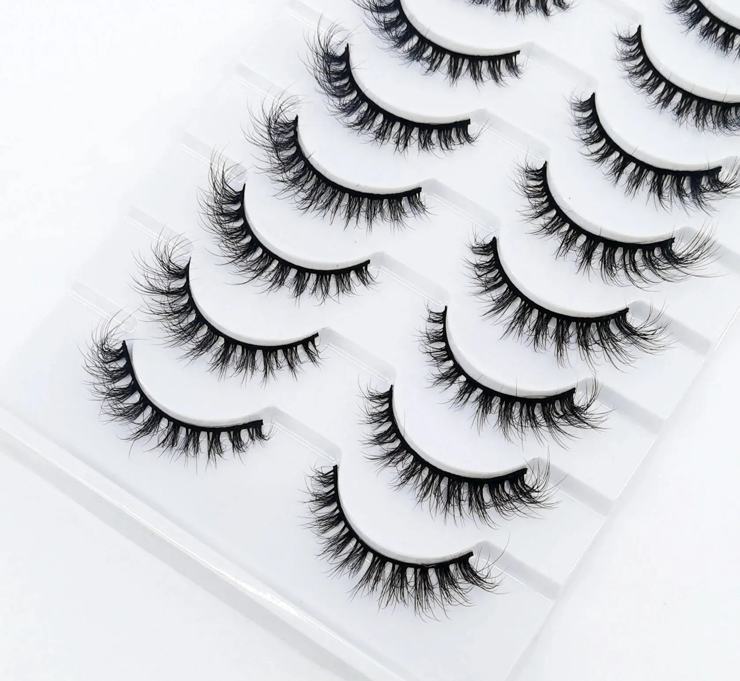 10 Pairs Lashes Fluffy Soft Russian Volumes Mink Lashes 3D Mink Eyelashes Lashes Reusable Fluffy False Lashes Russian Extensions.