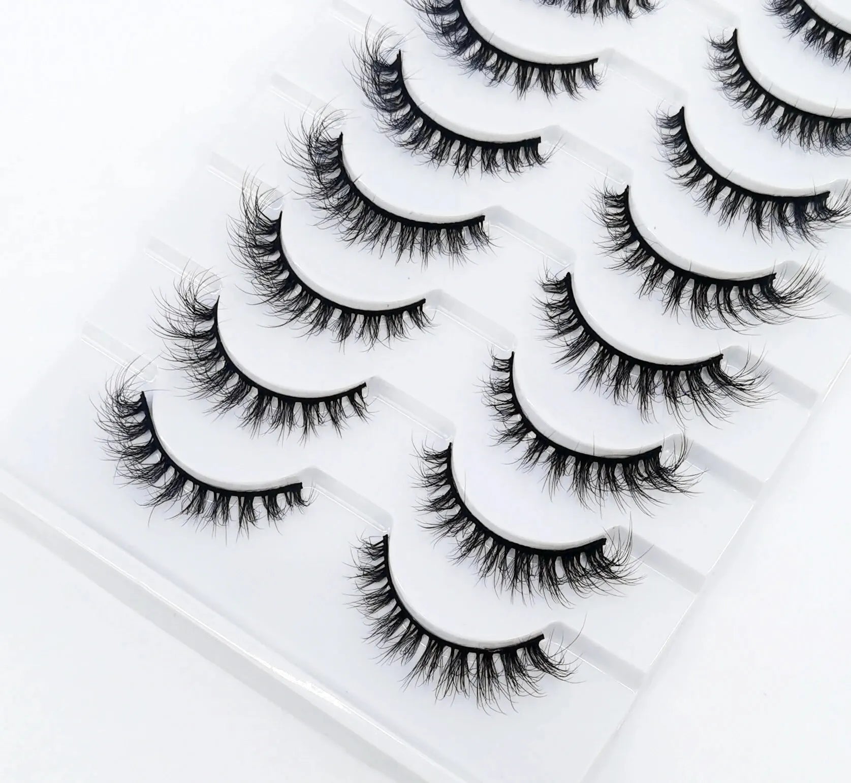 10 Pairs Lashes Fluffy Soft Russian Volumes Mink Lashes 3D Mink Eyelashes Lashes Reusable Fluffy False Lashes Russian Extensions.