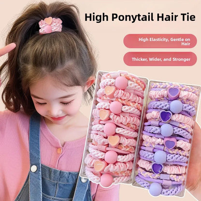 Korean Style Simple Children's Hair Ties Colorful Elastic Bands High Aesthetic Value for Girls Bun Tail Hair Bands Girls Hair....