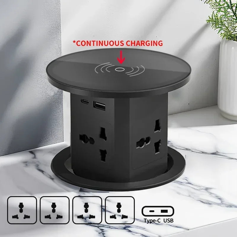 Us uk au stecker power küchentisch steckdose pop up desktop steckdosen strom ladung usb aluminium regal, versteckt, eingebaut.