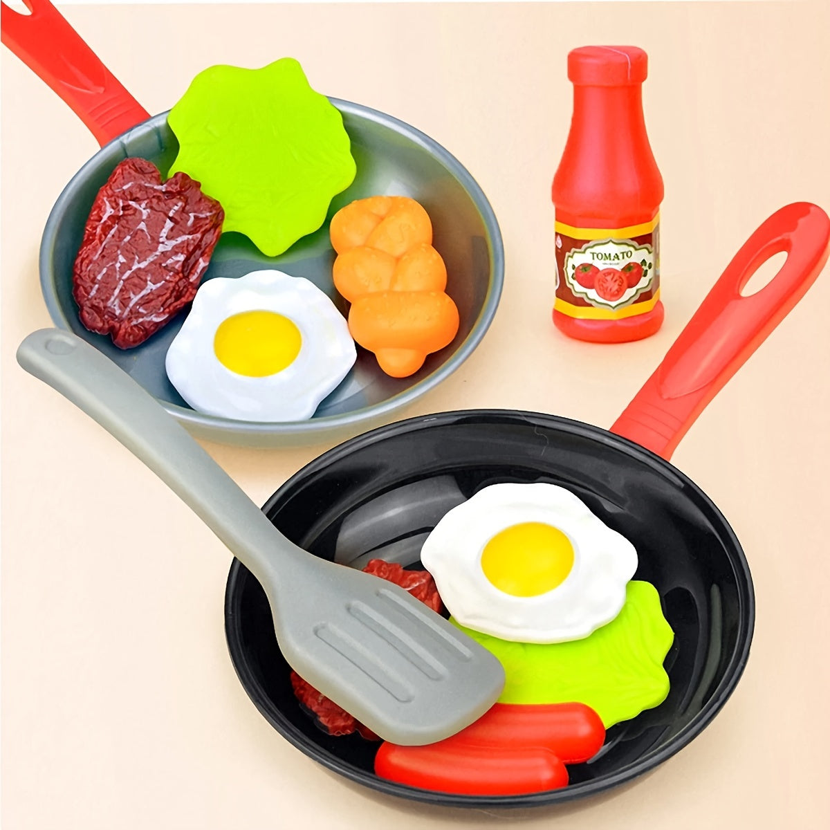 8PCS Children Kitchen Food Toys Simulation Cookware Game Set Pretend Play Pot Steak Vegetable Bread Hot Dog Omelette Kids Gift.