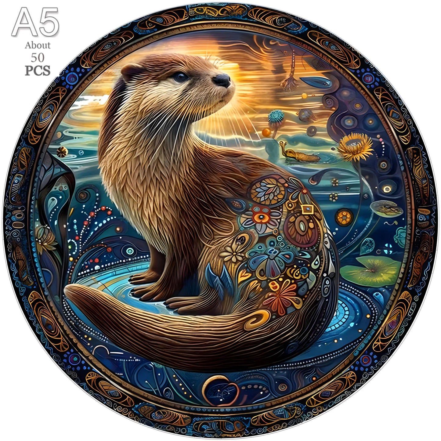 Deer in The Forest Wooden Puzzle Unique Shape Animal Puzzle Adult Relaxation Gift Exquisite Boxed Set with Decorative Artworks