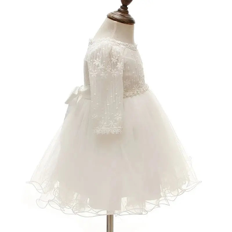 Baby Taufe Weißes Kleid Säuglingskleid Kleid Mädchen Party Geburtstag Hochzeit Prinzessin Kleid Für Kinder Erstkommunion Leistung 0-24M.