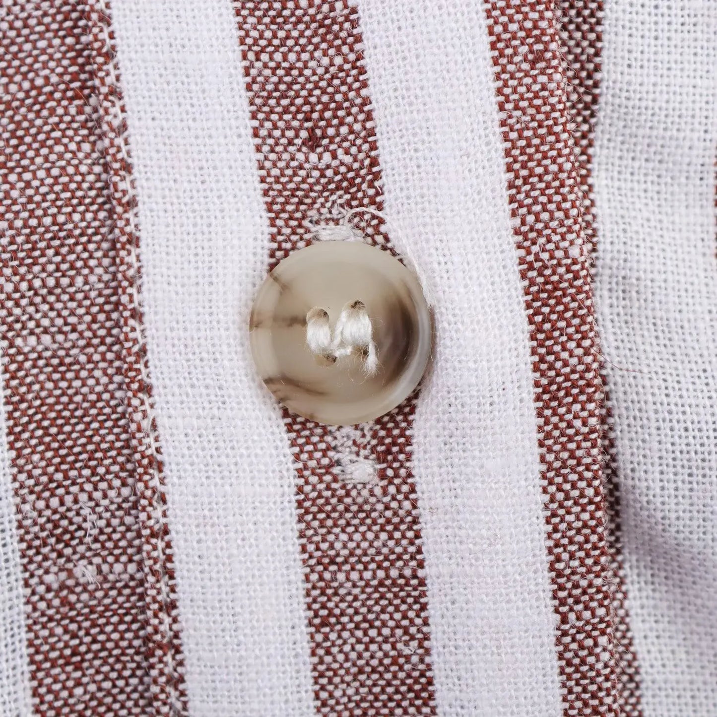 Summer Women's Curled Wide Sleeves Linen Blended Striped Asymmetric Casual Shirt Versatile Collar Linen Blended Printed Shirt.