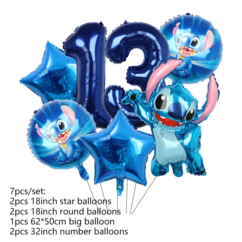 Disney Stich Geburtstag Dekorationen Einweg Geschirr Teller Serviette Stroh Tischdecke Folie Ballon Party Liefert Kinder Geschenke