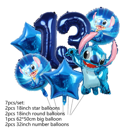 Disney Stich Geburtstag Dekorationen Einweg Geschirr Teller Serviette Stroh Tischdecke Folie Ballon Party Liefert Kinder Geschenke
