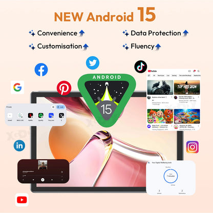 XGODY P60 Pro Android 15  256GB Tablet PC 10 Zoll ultra-klares 90Hz Display 24GB(8+16) 256GB 8000mAh Akku Tablet.