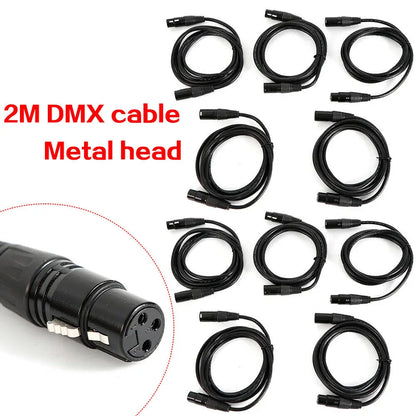 10 x Dmx Cable 2.0 m Xlr 3-Pole Male-Female For 110 Ohm Application.