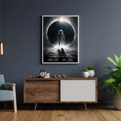 Interstellar Movie Poster Astronaut Outer Space Canvas Wall Art Print Mural Home Decor Movie Lover Gift Unframed.
