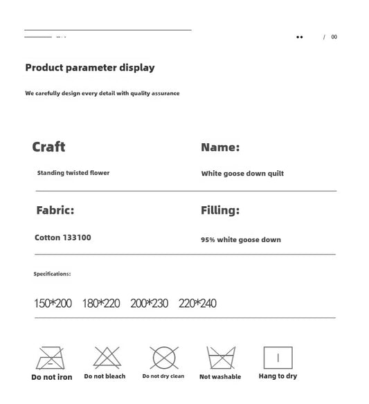 Goose Down Soft Duvet Luxury Blanket King Queen Twin Size Comforter Bedding Filler Bread Shape Super Warm Quilt.