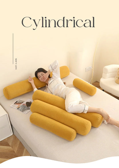 Body Pillow Pregnancy Pillows Chin Lumbar and Leg Support Stomach and Back Sleepers Adjustable Bendable Roll Pillow for Sleeping.