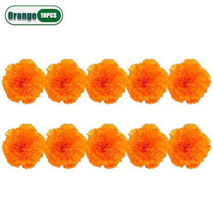 2,17 Zoll mexikanische Ringelblume künstliche Blumen Tag der Toten DIY Girlande String Halloween Diwali Party Home Outdoor Dekoration.