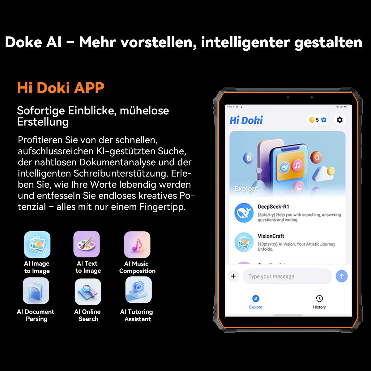 Blackview Active 5 Outdoor AI Tablet Smartphone, 8.68 ‘’ HD+ 90Hz,IP68/IP69K Waterproof Android 15, 8GB+128GB 6600mAh Battery.