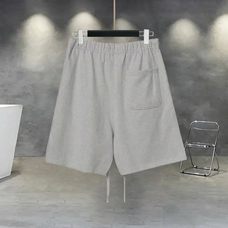 Korean Large Size Casual Sports Shorts Single Piece/suit Men Trend All-match Fashion Straight Leg Loose Half Pants Streetwear.