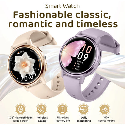 LIGE 2025 New 1.26 inch Screen Smart Watch Women IP68 Waterproof Sports Women’s Health Monitor Watches Bluetooth Call Smartwatch.