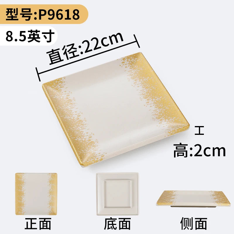 1Pc Thickened Melamine Tableware Not Easily Broken Plastic Barbecue Plate Merchant Dining Plate Household Kitchen Accessories