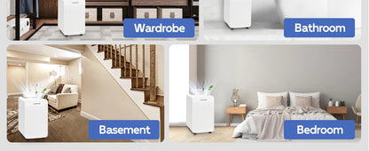 HUMSURE Electric Dehumidifier 25L/24H, Dehumidifier Basement Rooms with 5.5 Litre Water Tank, Timer, Automatic Defrosting.