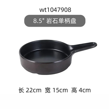 Hotpot Restaurant Melamine Tableware Black Frosted Dinner Plate Japanese Sushi Plates Not Easily Broken Snack Fruit Dishes