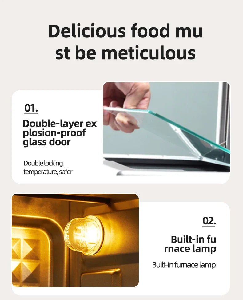 Smart air fryer oven 26L 13L Large Capacity Electric Air Fryers Visible Window Household Kitchen Deep Fryer without Oil EU 220V.