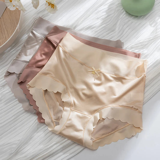 Silk Panties Nice Briefs Soft Underwear Women's Mid rise Elegance Girls Sexy Lingerie.