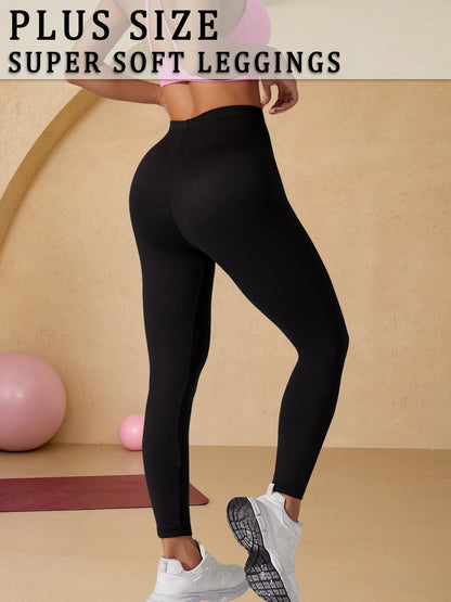 Plus Size 5 Pack Super Soft Sport Leggings For Women  No See Through Workout Running Yoga Athletic Leggings RUNNING.