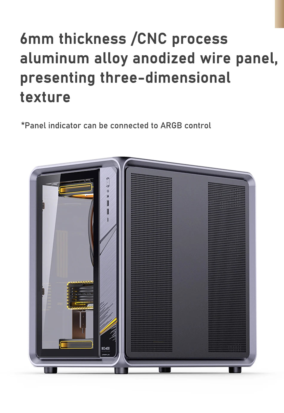 JONSBO BO400 ATX Desktop Case Aluminum Side View Sea View Room Chassis Supports 360 Water-cooled 10 Fan Positions.