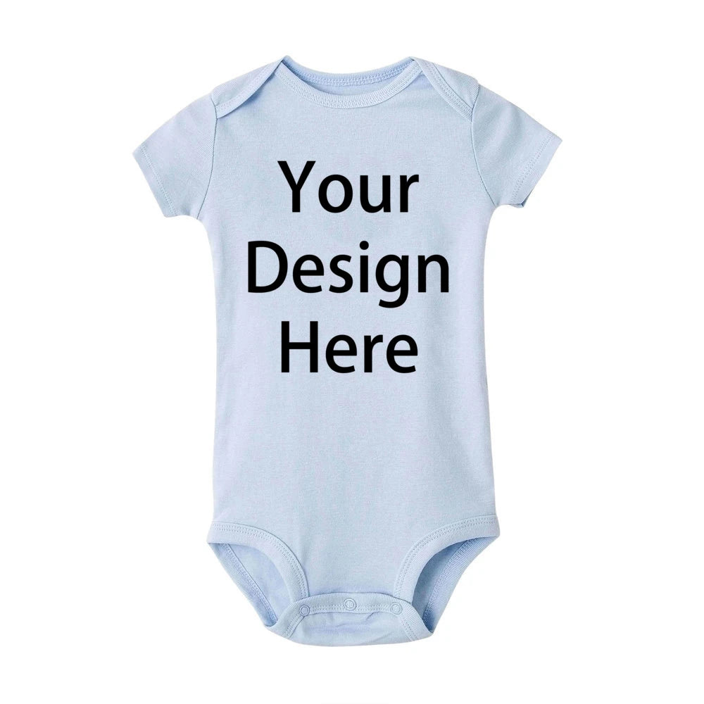 Personalisierter Baby-Strampler mit individuellem Foto und Namen, Säuglings-Body, kurzärmeliger Overall mit Rundhalsausschnitt, Gedenkgeschenke für Babys.