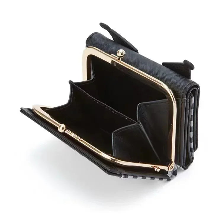 Sanrio Hello Kitty Bag Kawaii Cinnamoroll My Melody Kuromi Casual Fashion PU Leather Wallet Cute Folding Card Bag Birthday Gifts.