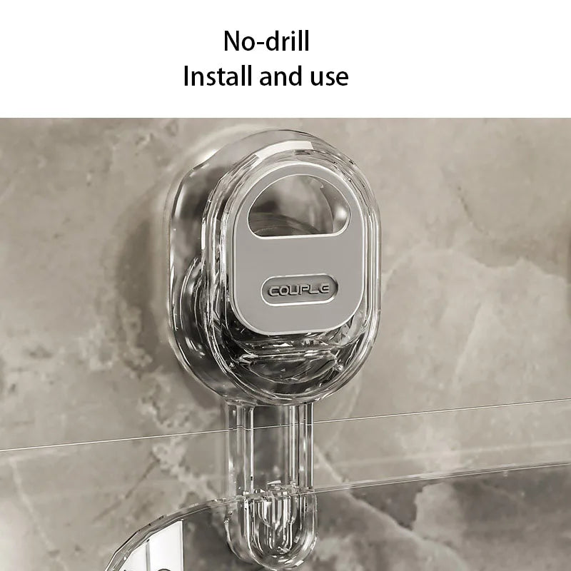 Saugnapf-Aufbewahrungsregal für Badezimmer, stanzfreie, an der Wand montierte Aufbewahrungsbox, kann abnehmbar werden, leerer Aufbewahrungskorb für Toilettenspüle