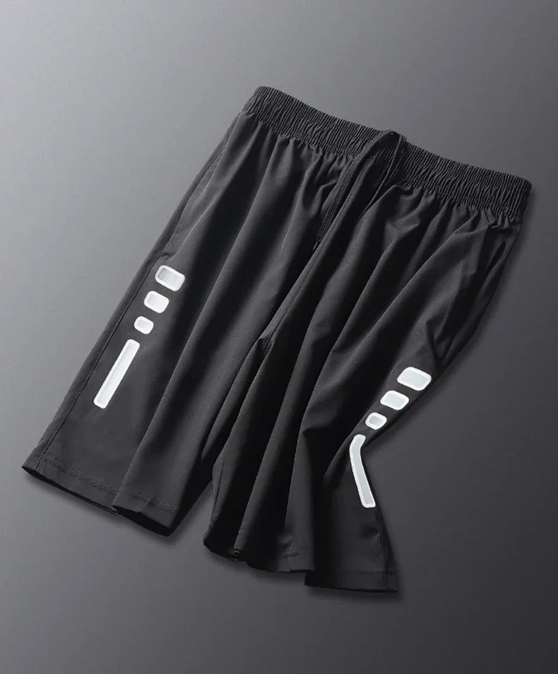 Men's Loose Quick-Dry Running Shorts – Breathable Striped Gym & Basketball Shorts for Fitness, Workout, Sport.