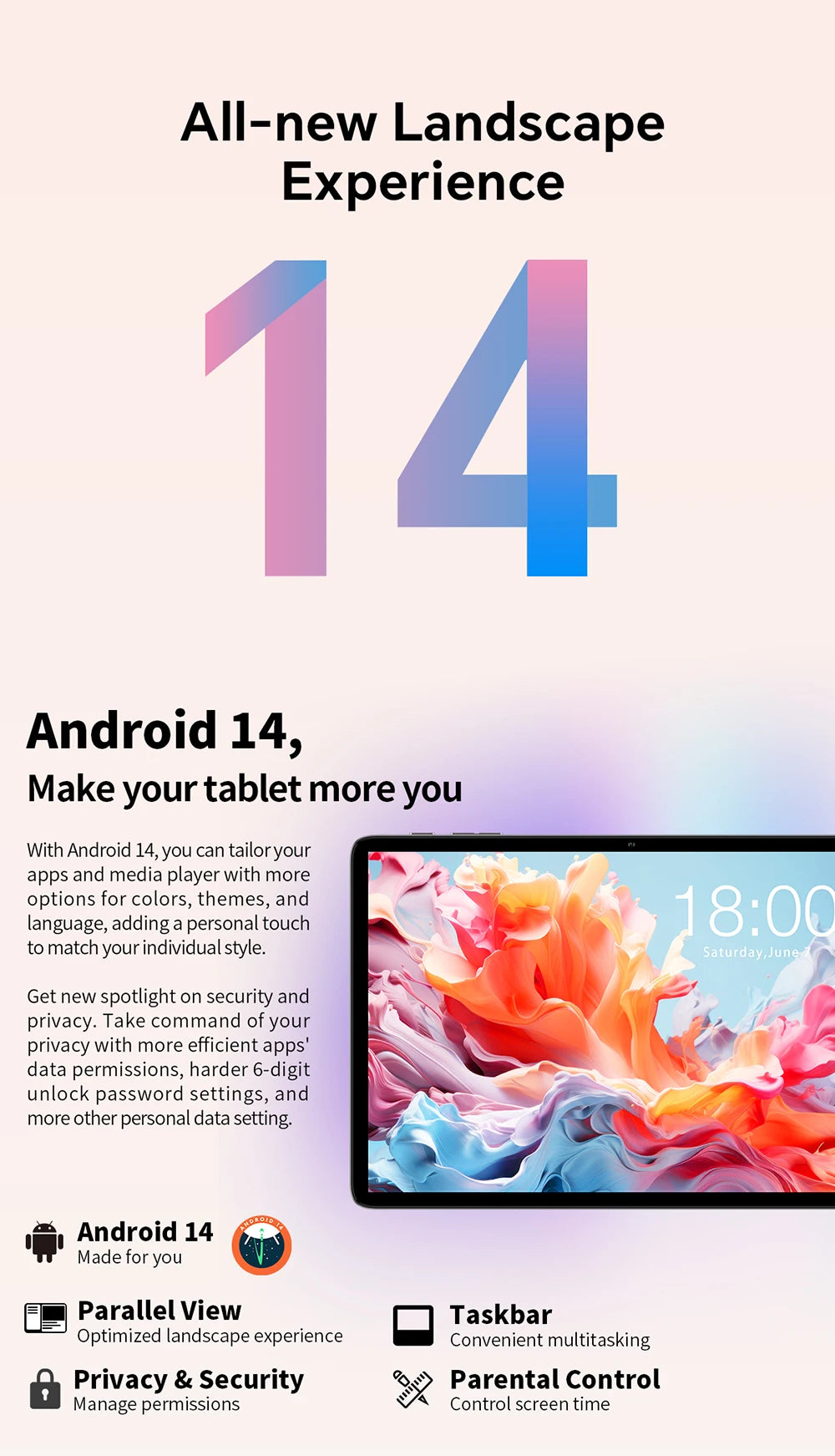 Teclast P30T Set 10" Tablet Android 14 Max 12Gb Ram 128Gb Rom T606 8-Core All-In-One Keyboard/Case/Mouse/Stylus/Headphone/Stand.