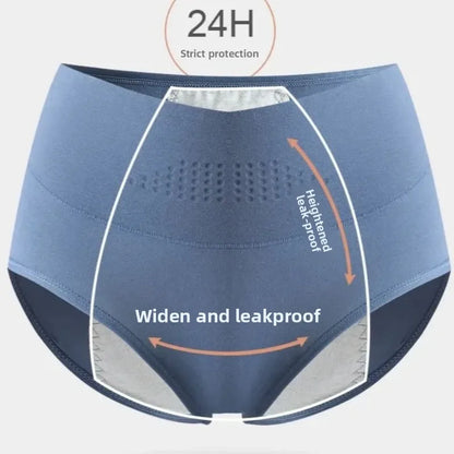 High Waist Menstrual Women's Panties Widen Period Pants Leak Proof Physiological Underwear Cotton Female Briefs Plus Sizes L-4XL.