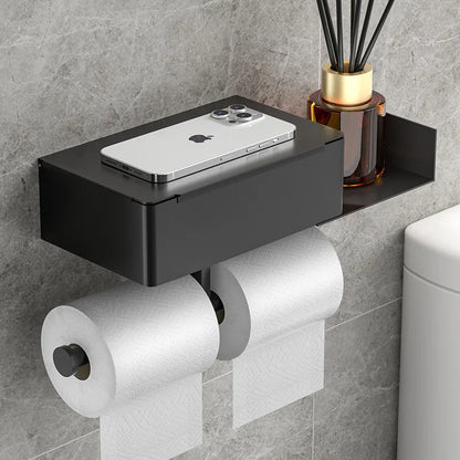 Toilettenpapierhalter mit Ablage  Papierbox aus Edelstahl  Wandmontierter Wischtuchhalter für Badezimmer  Spülbarer Aufbewahrungshalter für Feuchttücher