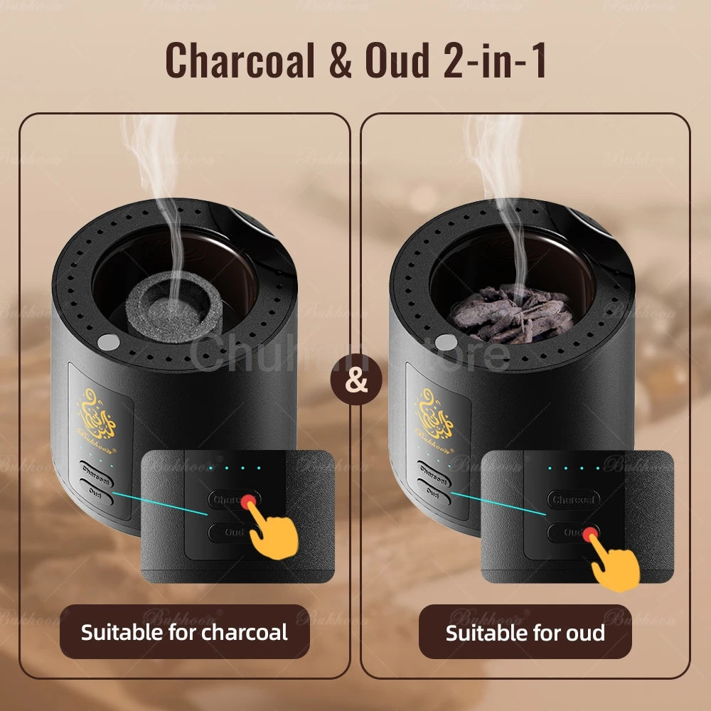 2025 New Arabic Aroma Diffuser USB Car Portable Electric Incense Burner Bakhoor Arabia Charcoal Burner Big Size Burning Space.