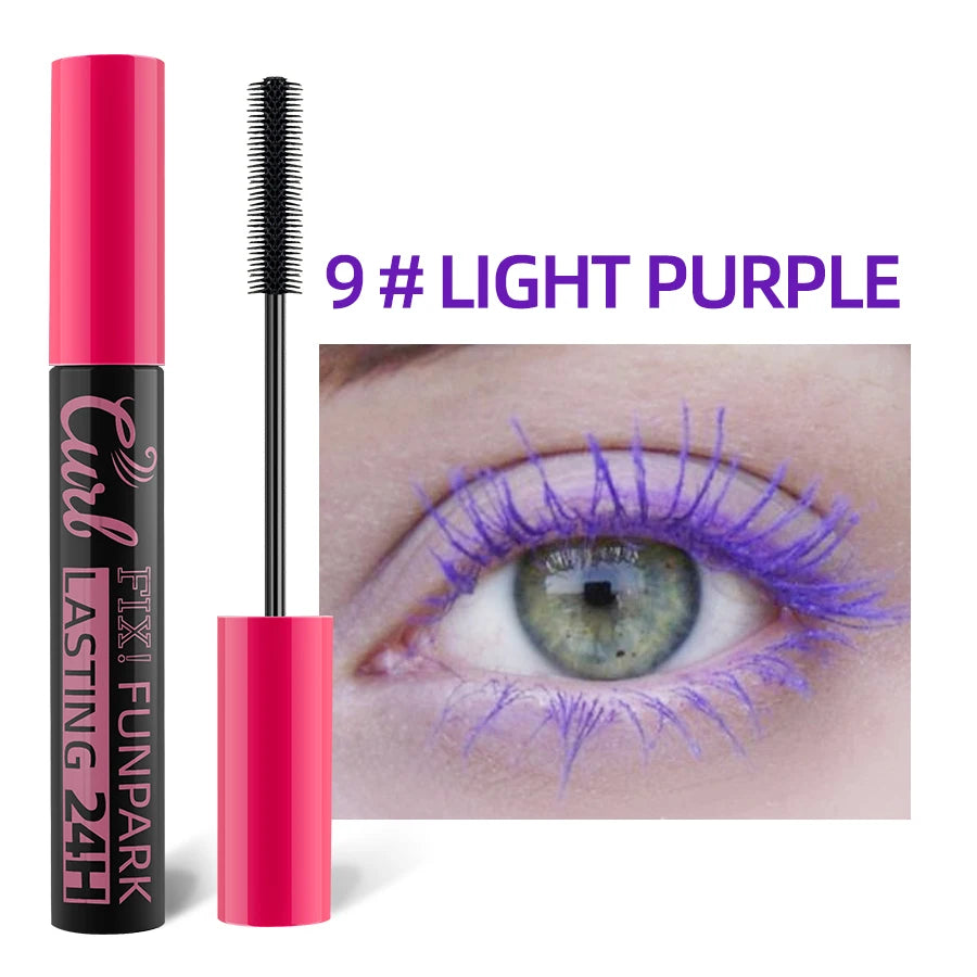 Multicolor Curling Mascara Waterproof Fast Drying Eyelashes Extension Lashes Korean Makeup Lasting White Blue Purple Mascara.