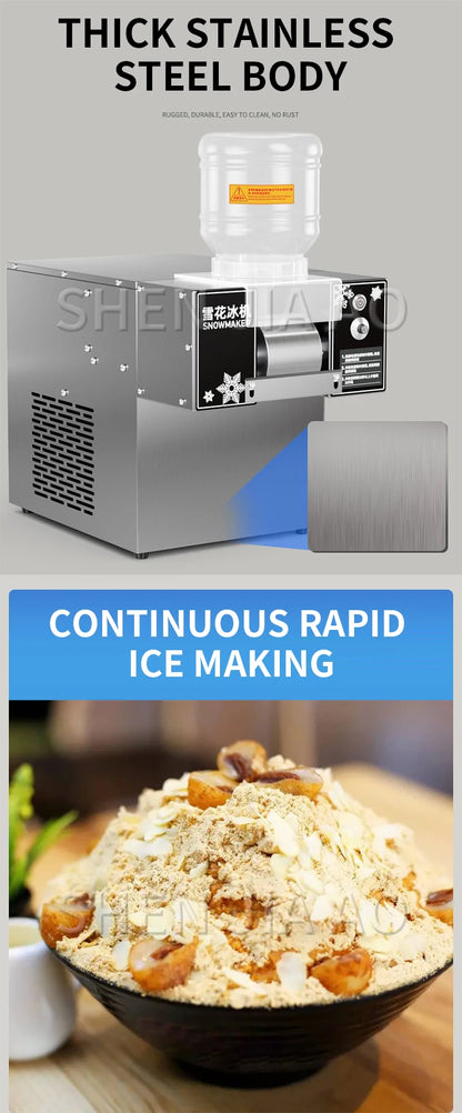 3L Snow Ice Maker Shaver Europe Snowflake Electric Ice Cube Cream Crushers Machine Korea Bingsu Slush Refrigerator 220/110V 360W.