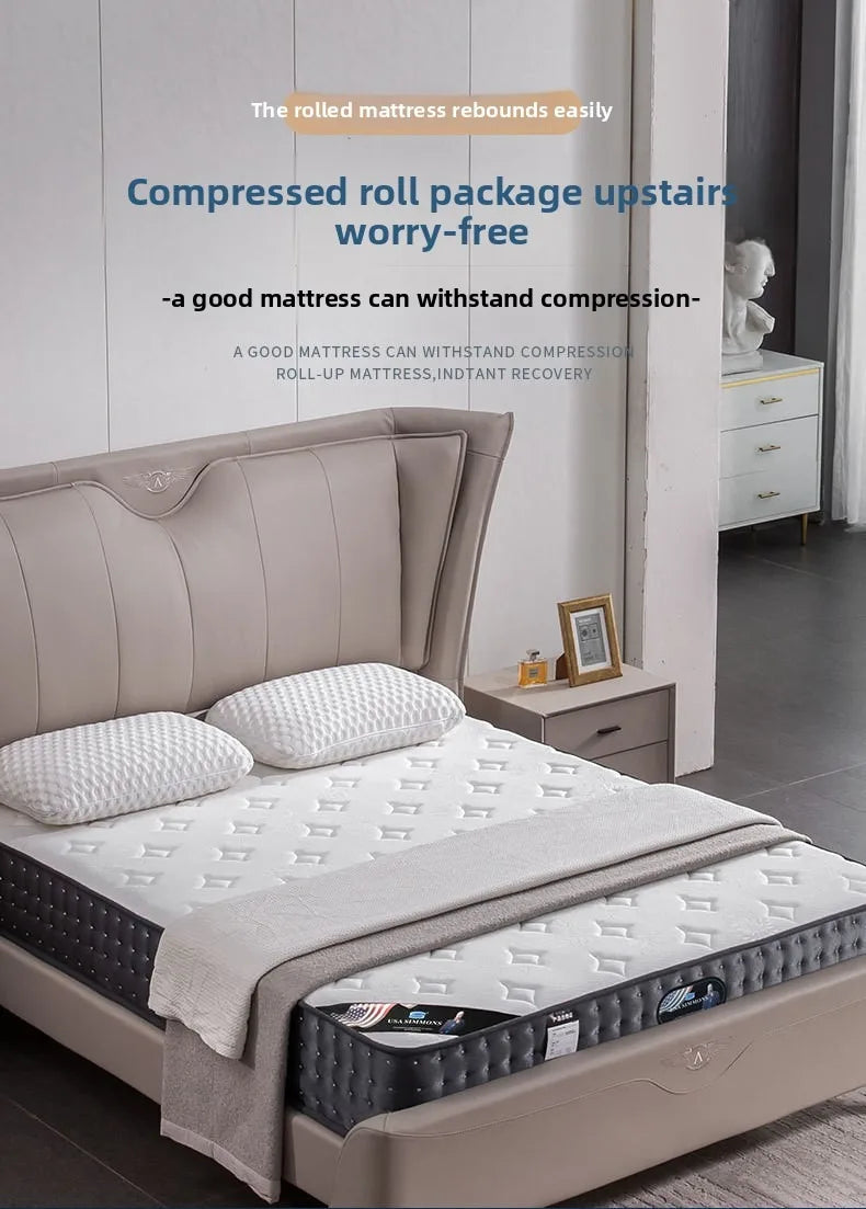 Komprimierte Rollmatratze, 200 * 100 * 20/22 cm Federgedächtnis-Baumwollmatratze, unabhängige Tasche