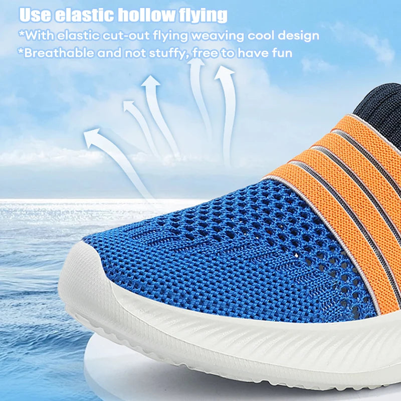 Kids' Breathable Mesh Slip-On Sports Shoes Lightweight Comfort Sneakers for Boys & Girls School Walking Size 28-39.