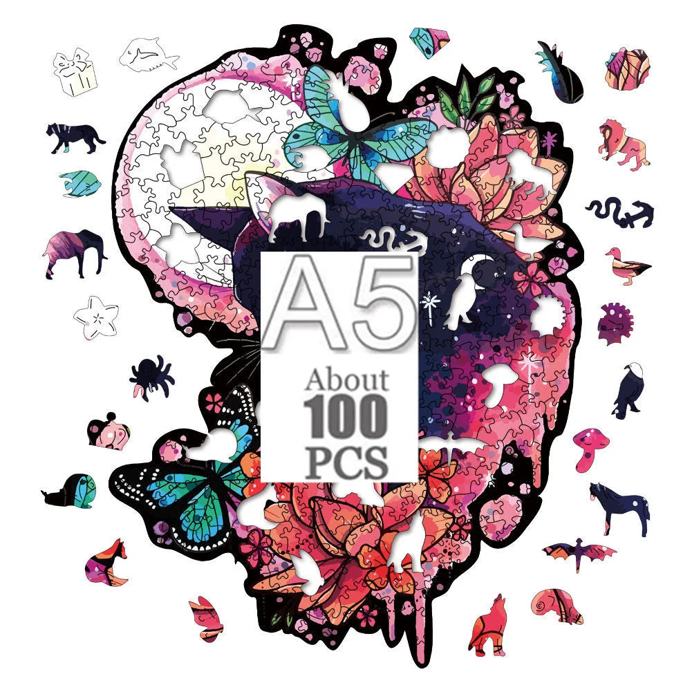 Cartoon animal wooden puzzle Film elements figure Popular classics wood jigsaws for adult kids Educational toy