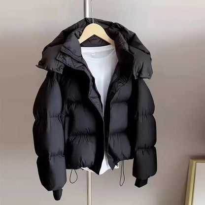 2023 neue Winter Puffer Jacke Frauen Mode Mit Kapuze Unten Baumwolle Mantel Weibliche Lose Beiläufige Warme Parkas Oberbekleidung.
