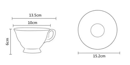 Tea Set Ceramic Coffee Cup Suit British Style High-Grade Bone China Golden edge Tea Cup And Saucer With A Spoon.
