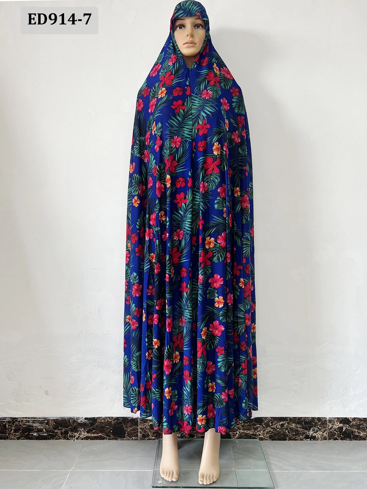 6XL  Muslim Womens Hooded Abaya African Sleeveless Prayer Garment Kaftan Dress With Hijab Floral Dubai Saudi Robe Ramadan