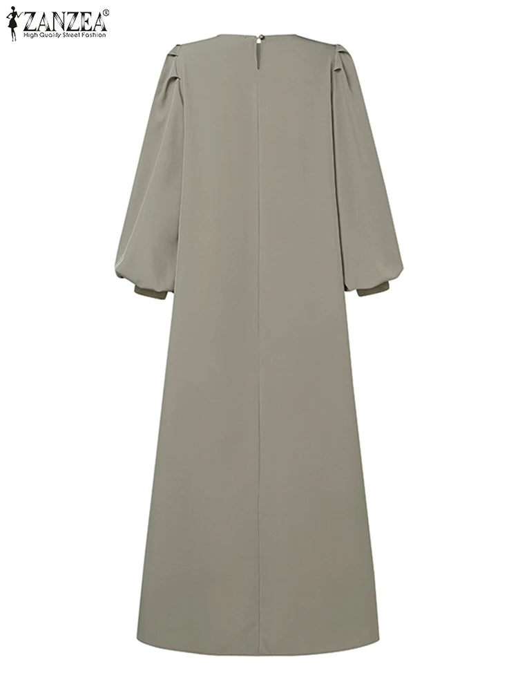 Muslim abaya ZANZEA Autumn Sundress Women Dress Hijab Dresses.