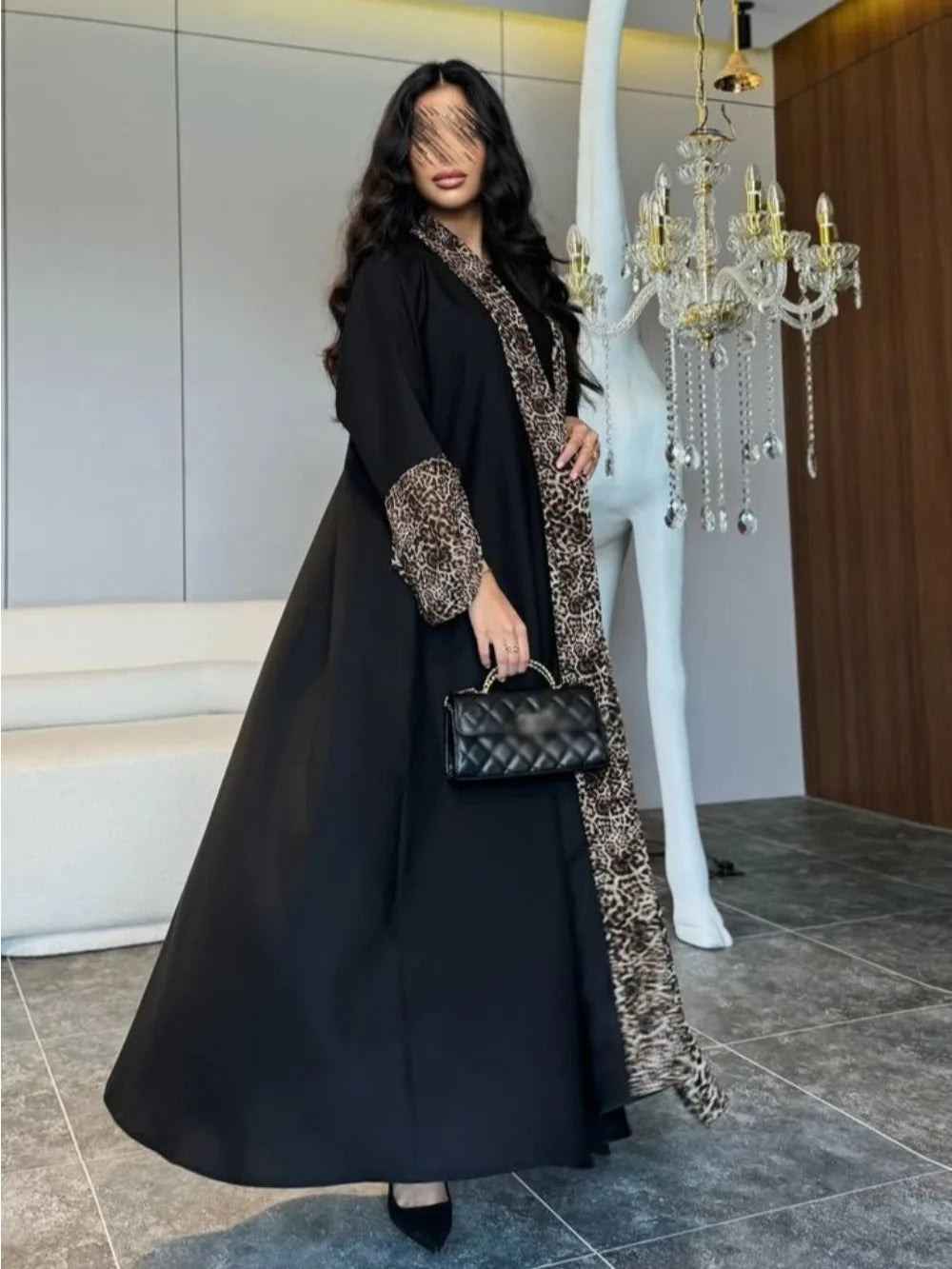 Eid Women Muslim Abaya Leopard Cardigan with Scarf Dress 2025 Vestidos Largos Caftan Robe Jalabiya Ramadan Morocco Dubai Kaftan.